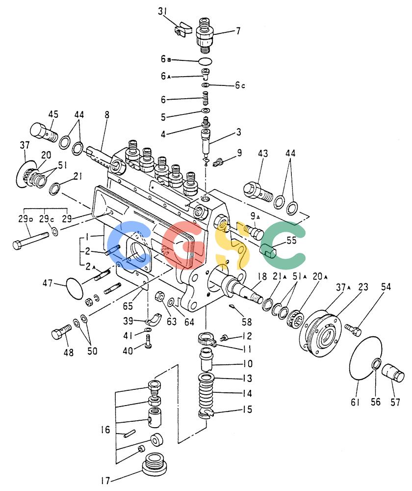 神钢零件查询(6D15) - MITSUBISHI DIESEL ENGINES - K907D & K907LC EXCAVATORS (1/86-12/06) (03-004) - INJECTION PUMP (INNER PARTS) (PN ME039621) Kobelco