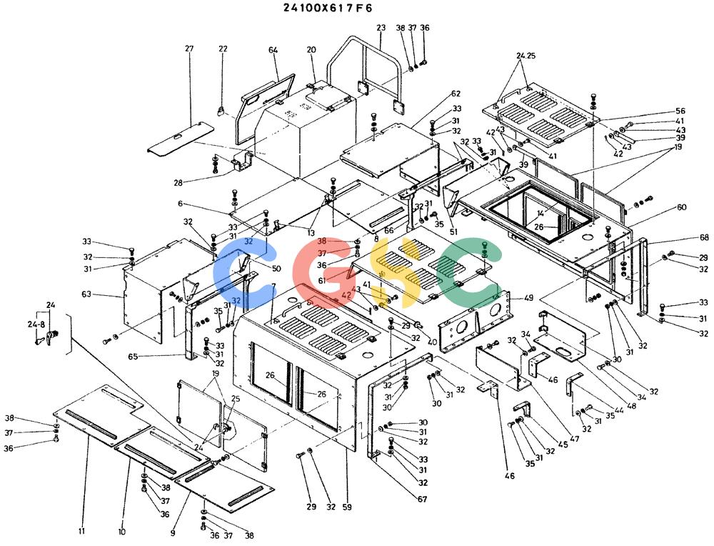 神钢零件查询(K935) - EXCAVATOR BTW L70106 - L70166, LU0067 (1/76-12/03) (02-006) - GUARD ASSY, P/N 24100X617F6 Kobelco
