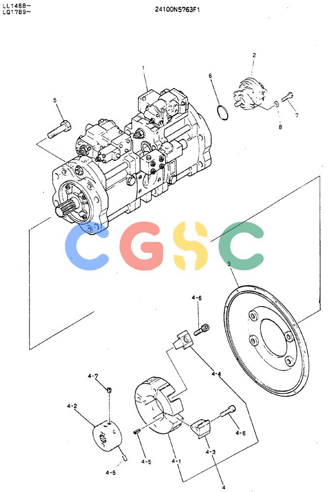 神钢零件查询(MD240BLC) - EXCAVATOR ASN LL1488 (1/80-12/06) (05-003) - PUMP ASSY, CONNECT Kobelco