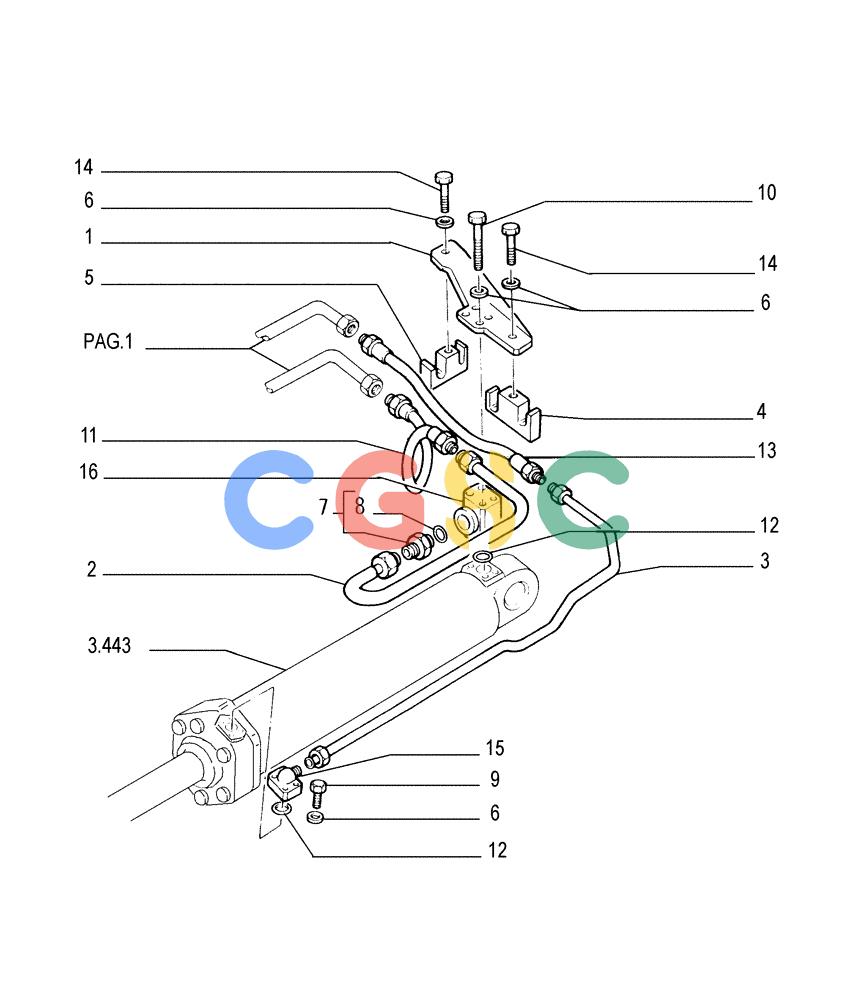 纽荷兰零件查询(FL175) - CRAWLER LOADER (N.A. VERSION) (6/92-) (3.440[02]) - LIFT CYLINDERS PIPING New Holland Constructuion