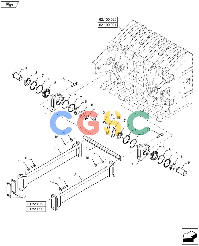 凯斯零件查询(LB434S) - BALER (9/12-) (62.100.010) - PLUNGER, RODS - C159 Case Agriculture