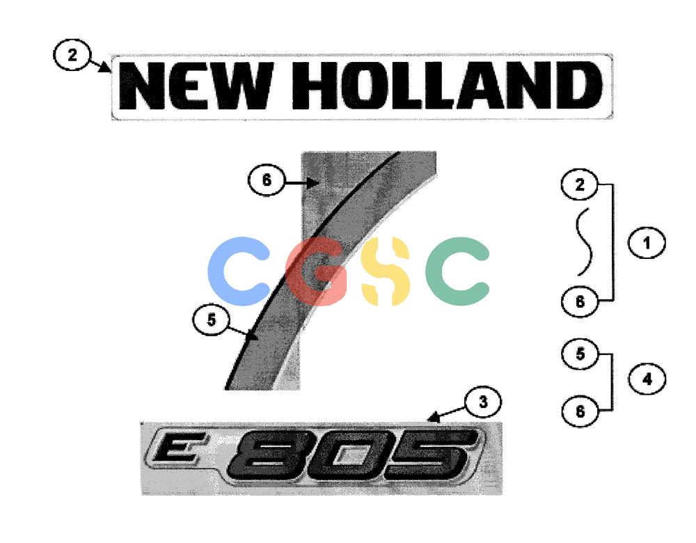 纽荷兰零件查询(E805) - CRAWLER EXCAVATOR TIER 3 (7/06-) (09-402-00[01]) - DECALS New Holland Constructuion