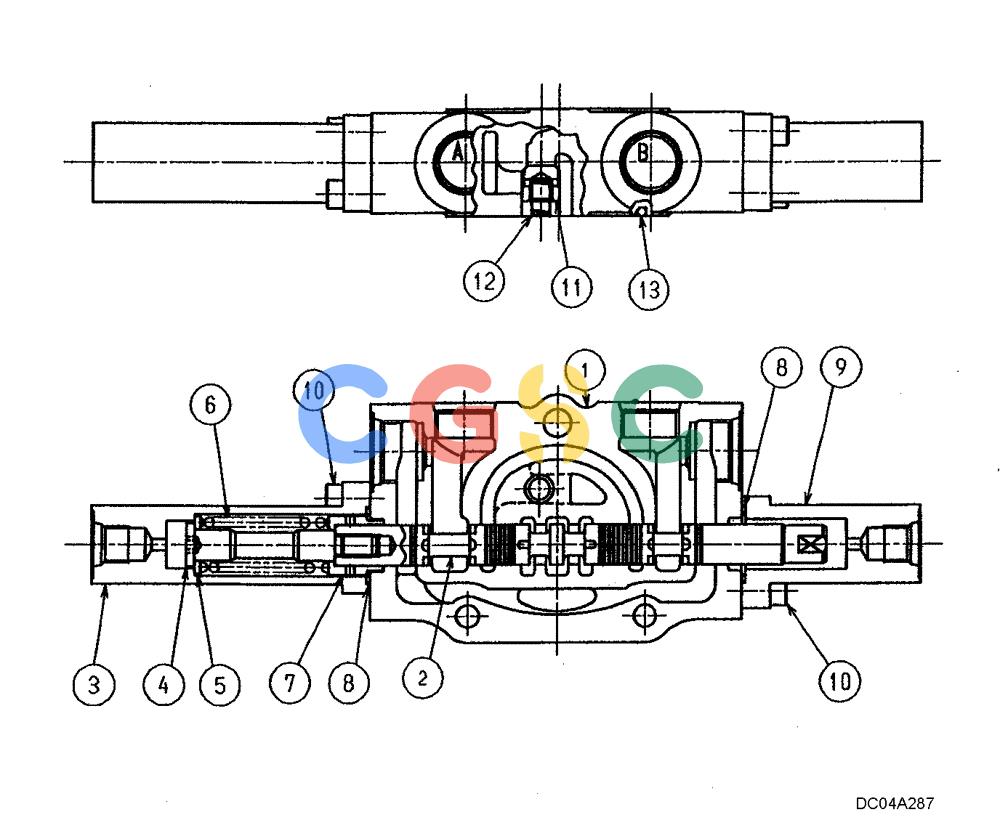 纽荷兰零件查询(EH160) - CRAWLER EXCAVATOR (9/03-) (08 -64[00]) - VALVE, SECTION (YT30V00027F1) New Holland Constructuion