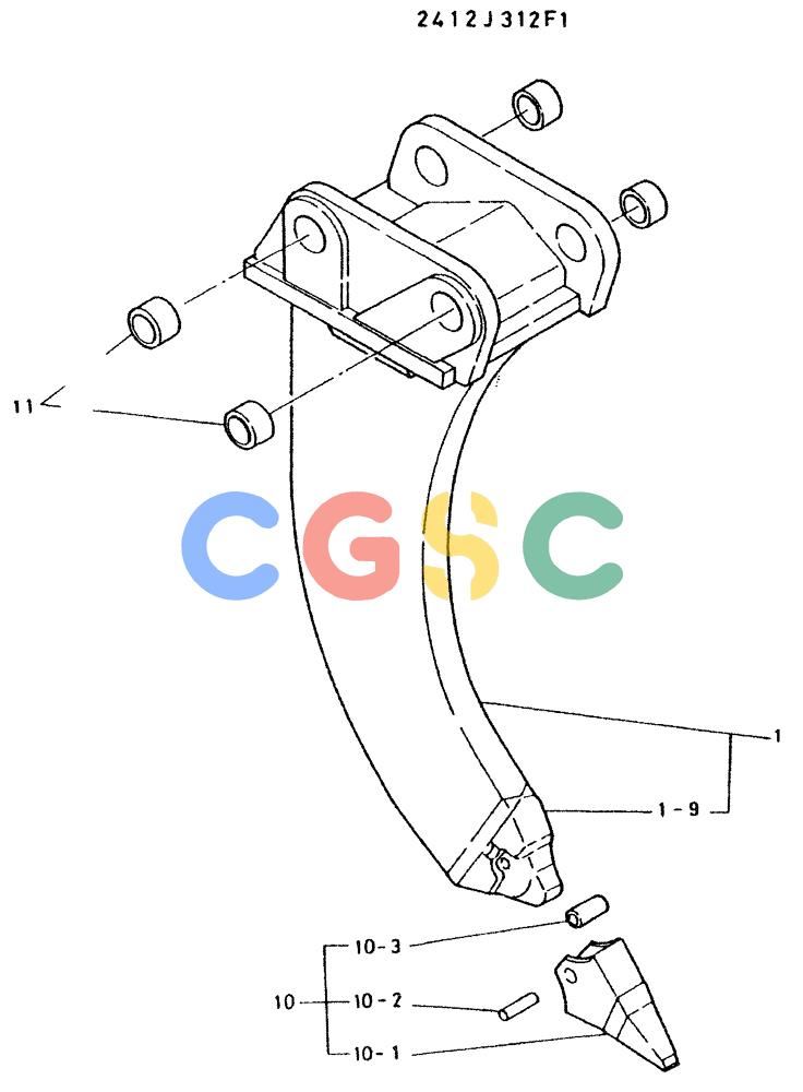 神钢零件查询(K935) - EXCAVATOR BTW L70106 - L70166, LU0067 (1/76-12/03) (10-011) - RIPPER ASSY Kobelco