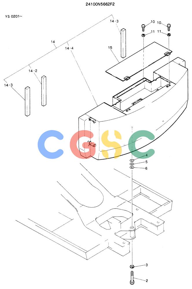神钢零件查询(K916LC) - MARK II EXCAVTOR ASN YS0201 (1/89-12/03) (01-004) - COUNTER WEIGHT ASSY (FOR NORTH AMERICA) Kobelco