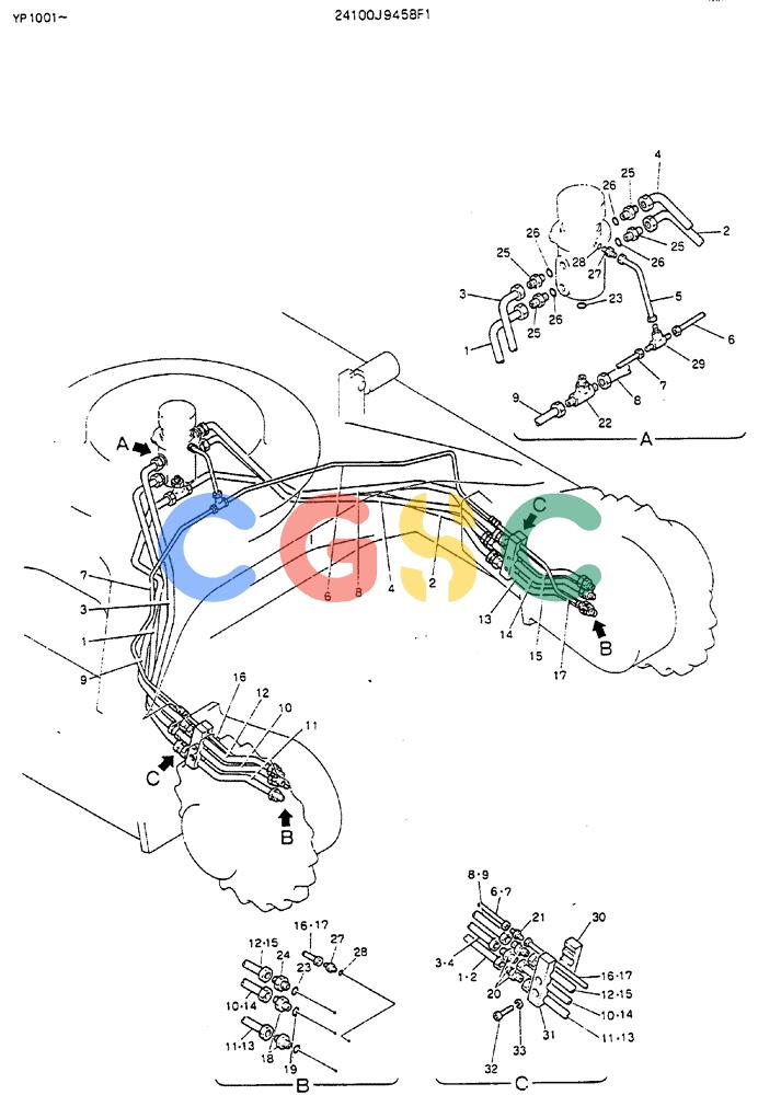 神钢零件查询(MD140BLC) - EXCAVATOR BTW YP1001 - YP1281 (1/80-12/06) (06-007) - HYDR LINES, LOW Kobelco