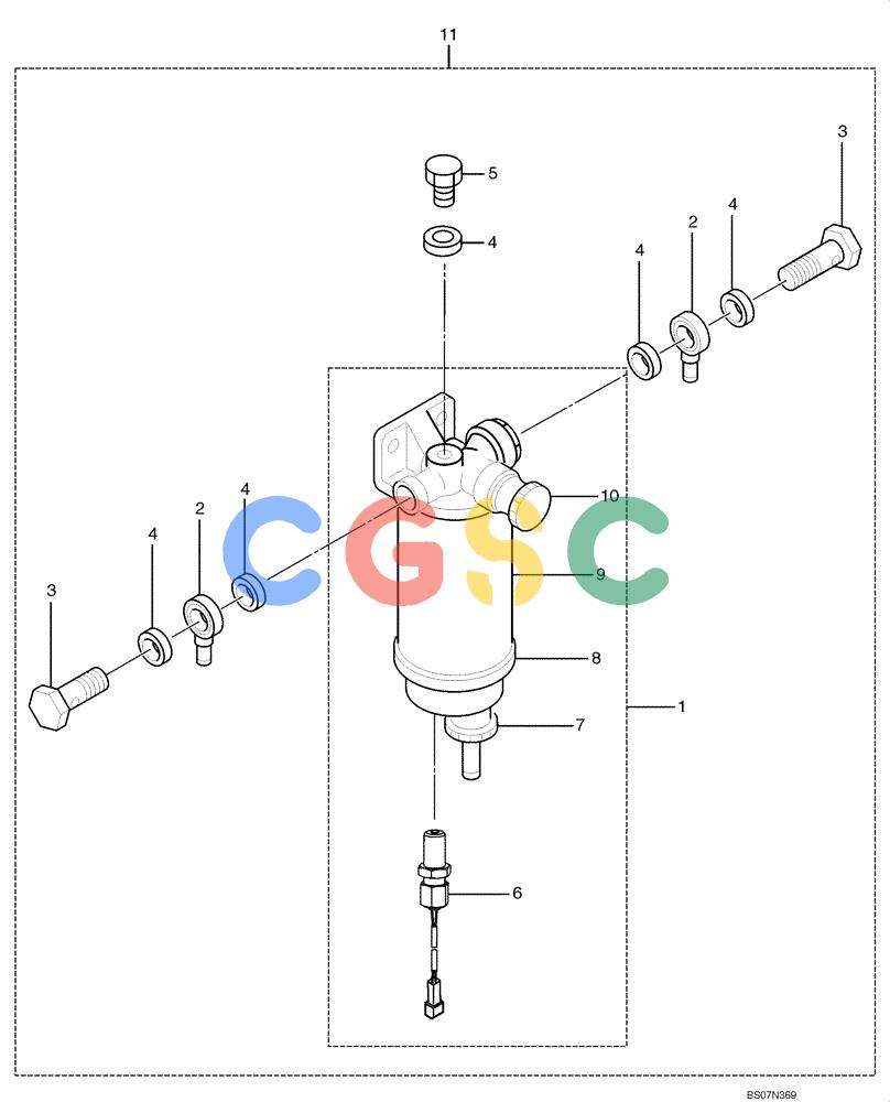 纽荷兰零件查询(E135B) - CRAWLER EXCAVATOR TIER 3 - ASN YH05-07001 (N8TA13006) (1/08-) (09-29[00]) - FUEL FILTER (VA32G6200010) New Holland Constructuion