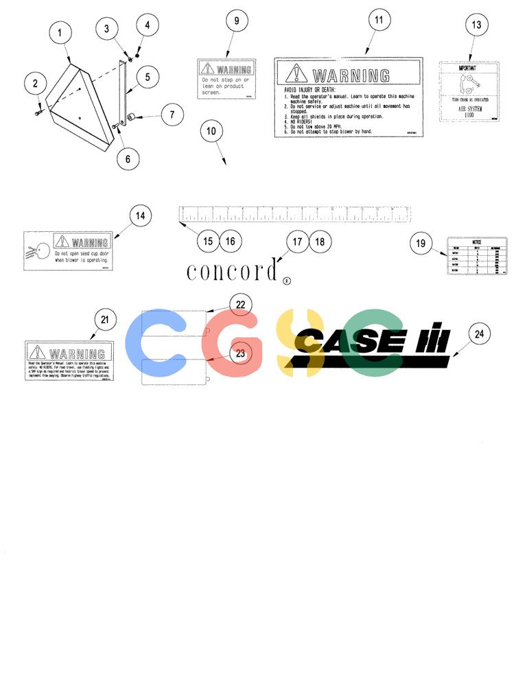 凯斯零件查询(1124) - CONCORD AIR SYSTEM (5/99-12/00) (E47) - DECALS COMMON Case Agriculture