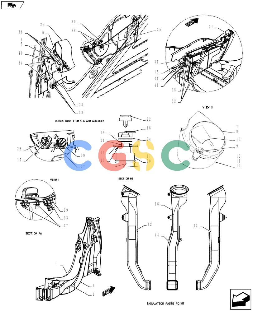 纽荷兰零件查询(E135BSRLC) - CRAWLER EXCAVATOR ASN YH06-08001 (01-074[02]) - PANEL ASSEMBLY, INSTRUMENT New Holland Constructuion