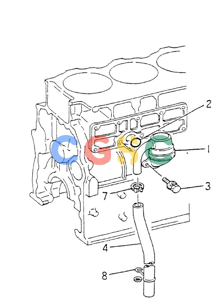 神钢零件查询(6D22-TC) - MITSUBISHI DIESEL ENGINE - K909A, K912A, K916, & K935 (1/76-12/06) (01-023) - BREATHER & OIL FILTER Kobelco