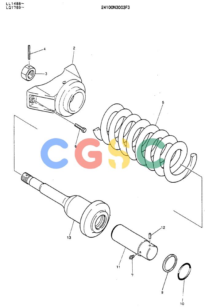 神钢零件查询(MD240BLC) - EXCAVATOR ASN LL1488 (1/80-12/06) (06-005) - SPRING ASSY, TRACK Kobelco