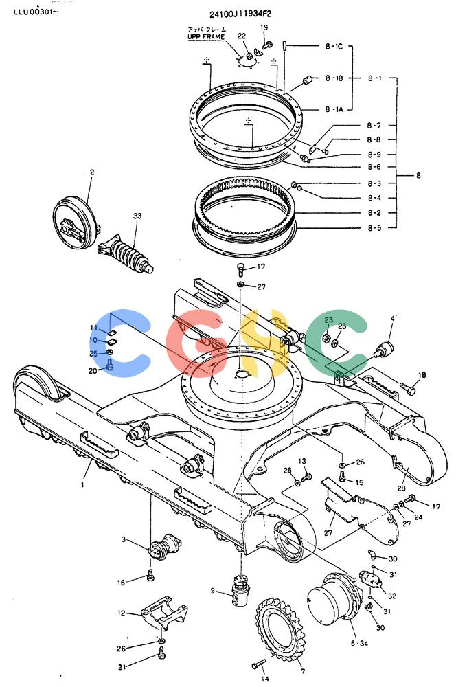 神钢零件查询(MD240C) - EXCAVATOR BTW LLU0301 - LLU0600 (1/80-12/06) (07-001) - INSTAL LOW - 24100J11934F2 Kobelco