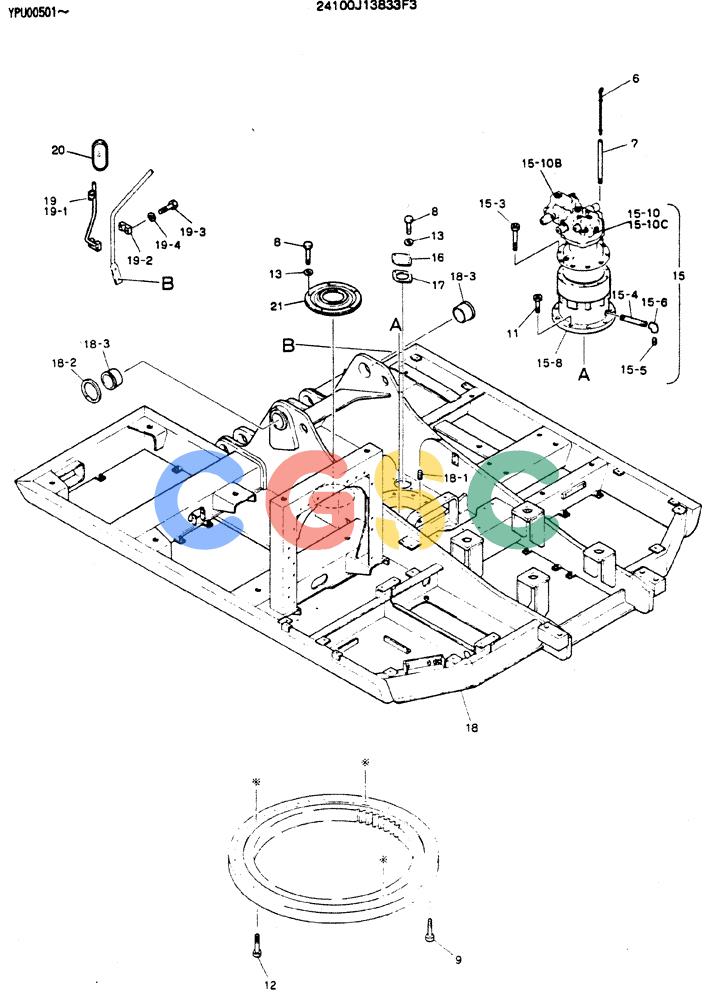 神钢零件查询(MD140C) - EXCAVATOR ASN YPU00501 (1/80-12/06) (01-001) - FRAME ASSY, UPP Kobelco