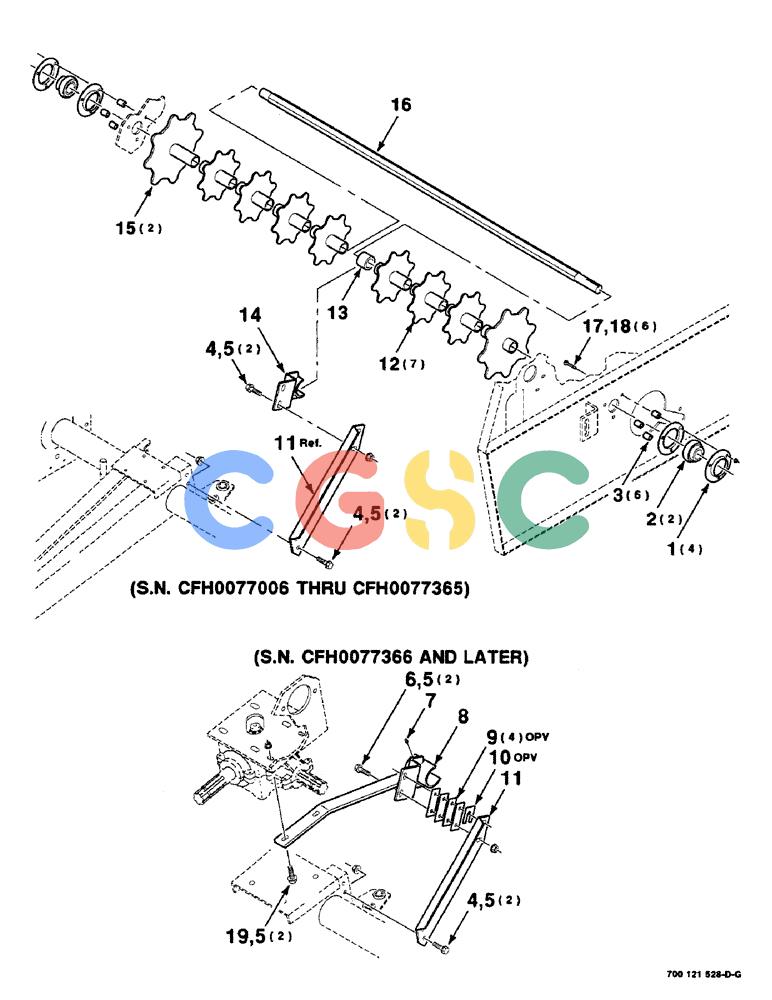凯斯零件查询(8465) - CASE IH AUTO ROUND BALER (1/91-12/97) (6-24) - POWERED RIENK ASSEMBLY, SERIAL NUMBER CFH0077006 AND LATER Case Agriculture
