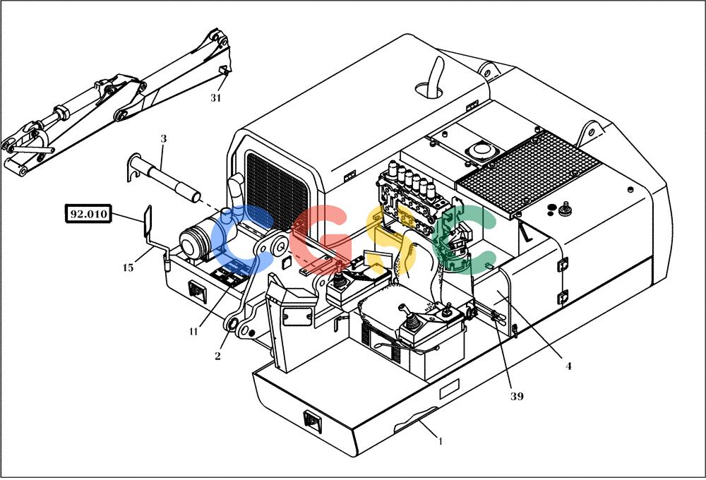 纽荷兰零件查询(EC130) - CRAWLER EXCAVATOR (4/99-) (01.300[001]) - FRAME UPPER CARRIAGE WITH MOUNT. PARTS (S/N 11701-11740) New Holland Constructuion