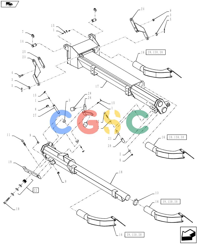 凯斯零件查询(810) - FLEX-AIR APPLICATOR - 2012 (2/12-) (39.130.07) - 60' BOOM, LH, OUTER, 2-1/2" TUBES Case Agriculture