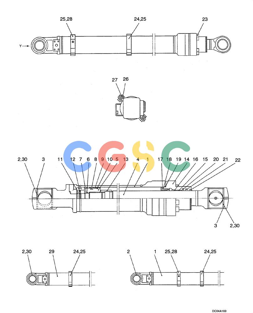 纽荷兰零件查询(EH130) - CRAWLER EXCAVATOR (3/04-) (08 -67[00]) - CYLINDER ASSY, BUCKET New Holland Constructuion