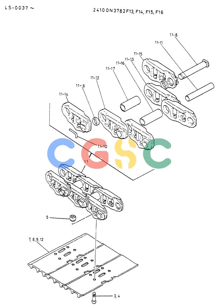 神钢零件查询(K916LC) - EXCAVATOR ASN YS0119 (1/87-12/03) (06-016[03]) - INSTAL CRAWLER TRACK (RIGID TYPE) Kobelco