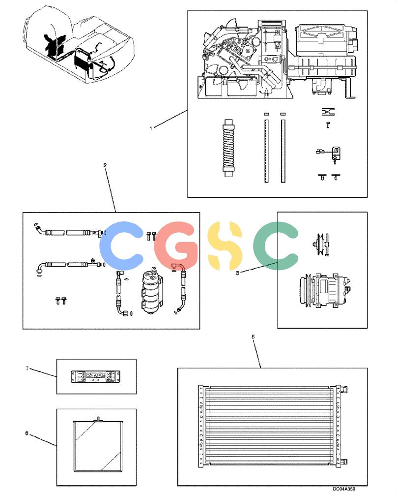 纽荷兰零件查询(EH215) - CRAWLER EXCAVATOR (9/03-) (09 -46[00]) - AIR CONDITIONER ASSY New Holland Constructuion