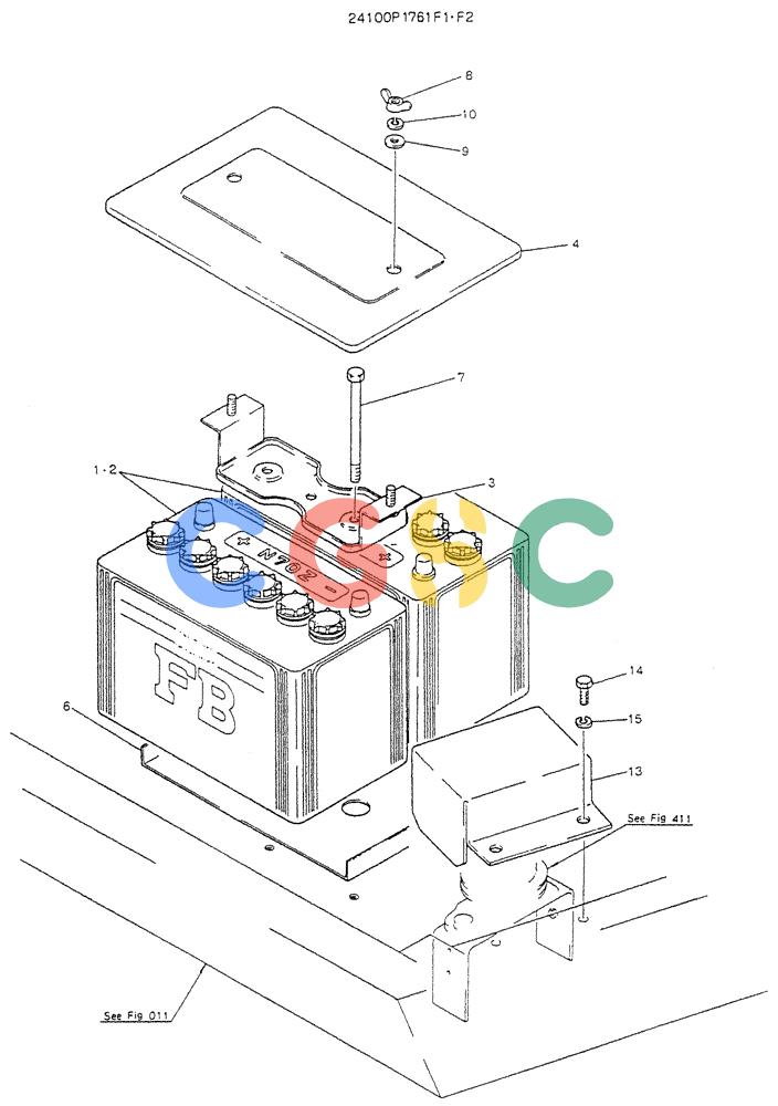 神钢零件查询(K904L) - MARK II EXCAVATOR BTW LX1501 - LX1525 (1/88-12/03) (05-014) - BATTERY ASSY, 24100P1761F1, F2 Kobelco