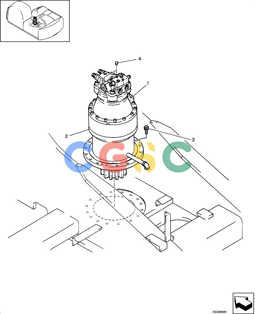 纽荷兰零件查询(E160) - CRAWLER EXCAVATOR (N.A.) (1/06-) (08 -57[00]) - MOUNTING - SWING MOTOR New Holland Constructuion