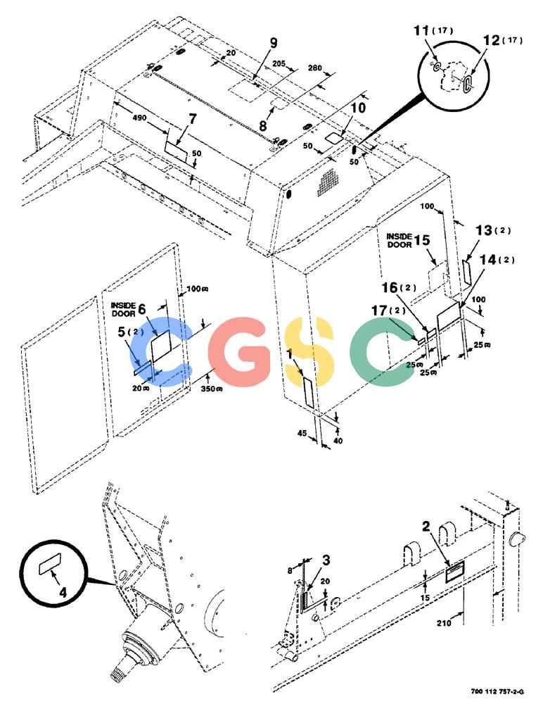 凯斯零件查询(8590) - CASE IH LARGE (4 X 4) RECTANGULAR BALER (NORTH AMERICA) (1/98-12/00) (09-06) - DECALS AND LOCATION DIAGRAM, OPERATIONAL, (CON'T) Case Agriculture