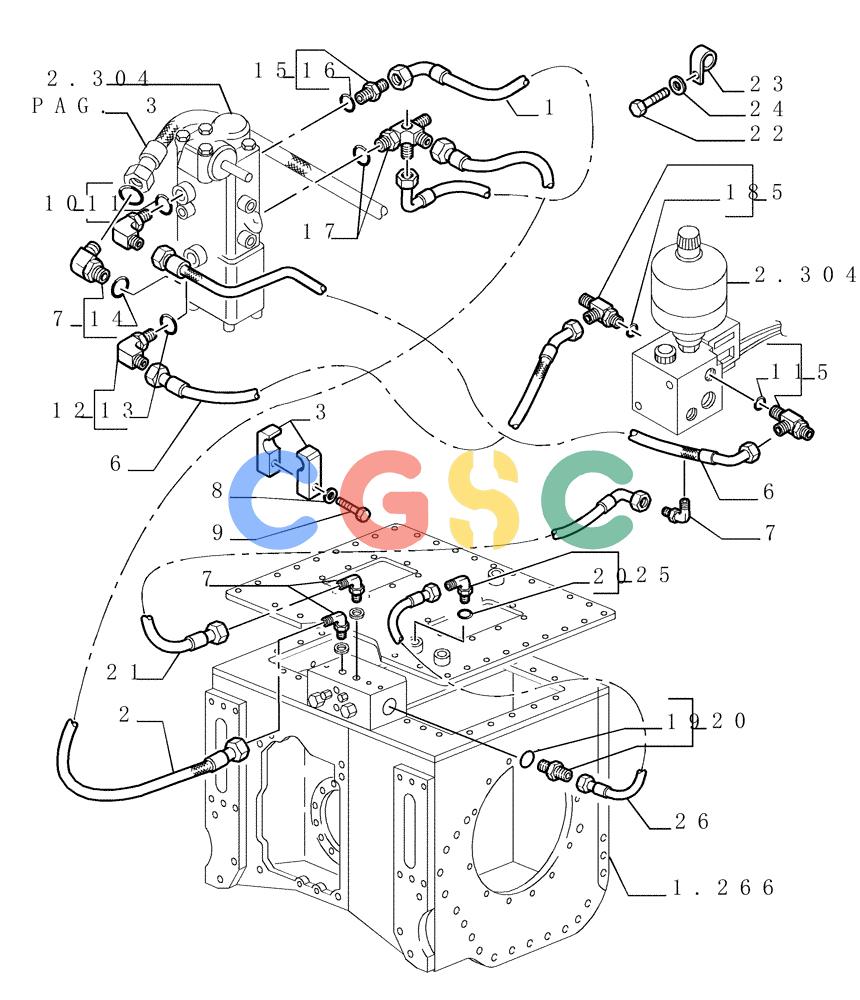 纽荷兰零件查询(DC180PS) - CRAWLER DOZER (11/00-) (2.319[02A]) - STEERING CONNECTING PIPING - VERSION (02-03) New Holland Constructuion