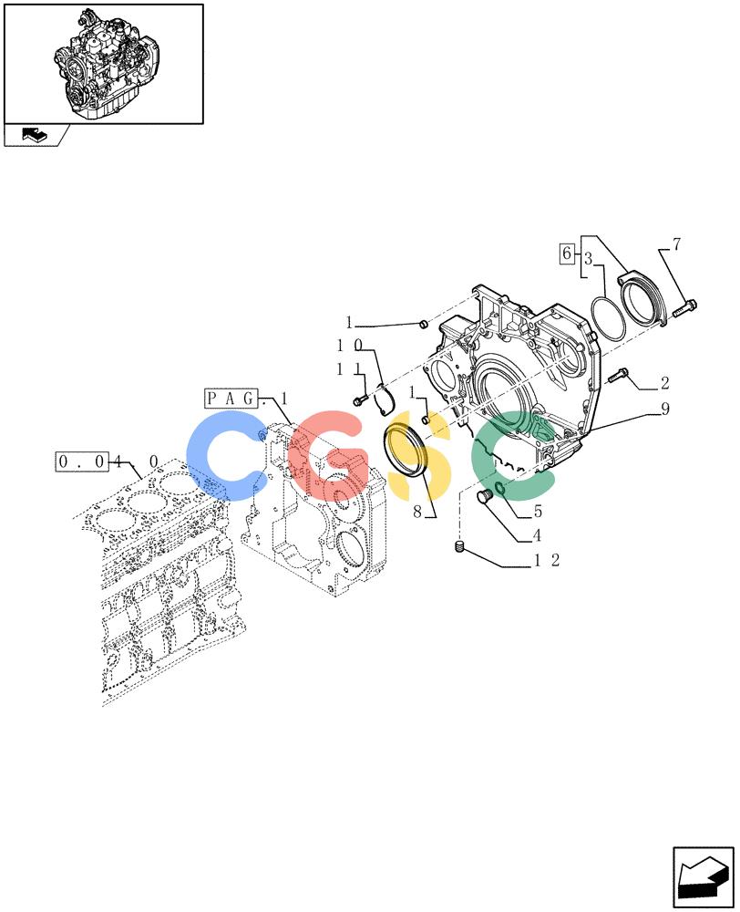 神钢零件查询(F4GE9484A J600) - ENGINE 504120790 - 87052264 (1/07-12/10) (0.04.3[03]) - CRANKCASE COVERS (2855177) Kobelco