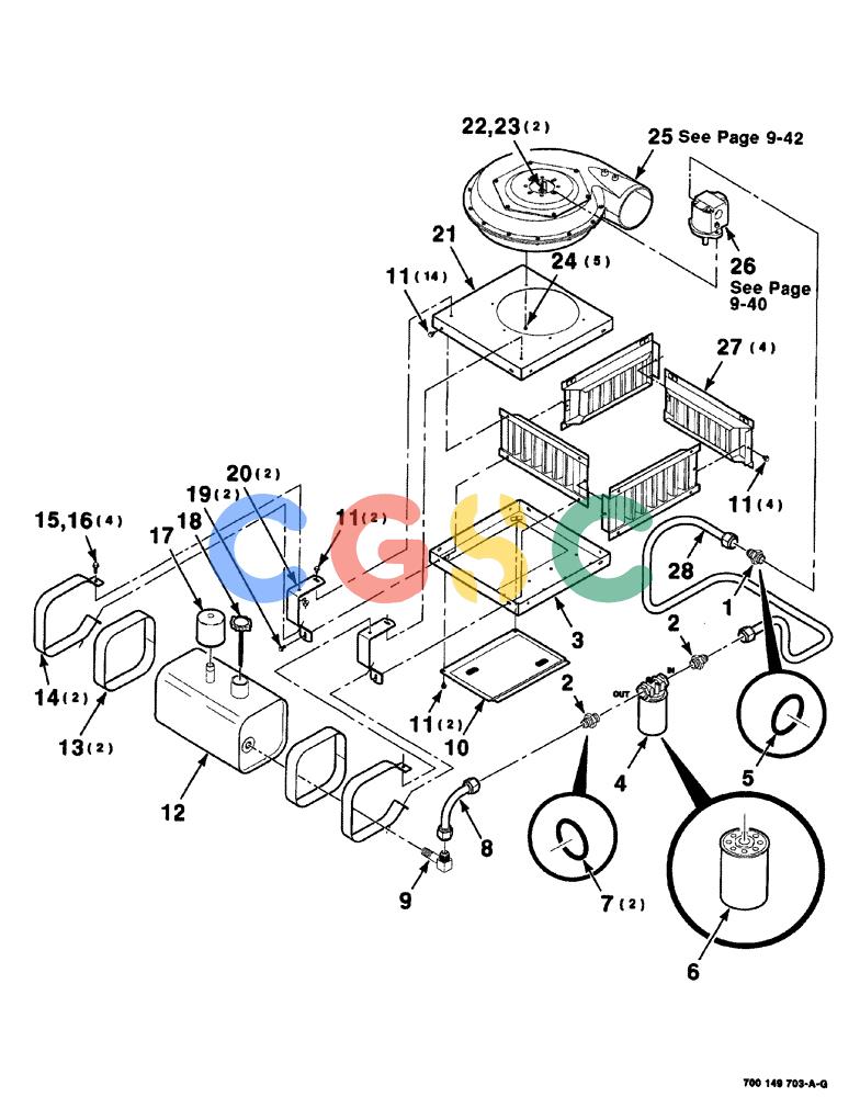凯斯零件查询(8575) - CASE IH MID-SIZE RECTANGULAR BALER (NORTH AMERICA) (1/95-12/00) (09-038) - KNOTTER BLOWER KIT-CONTINUED (BLOWER AND RESERVOIR) Case Agriculture