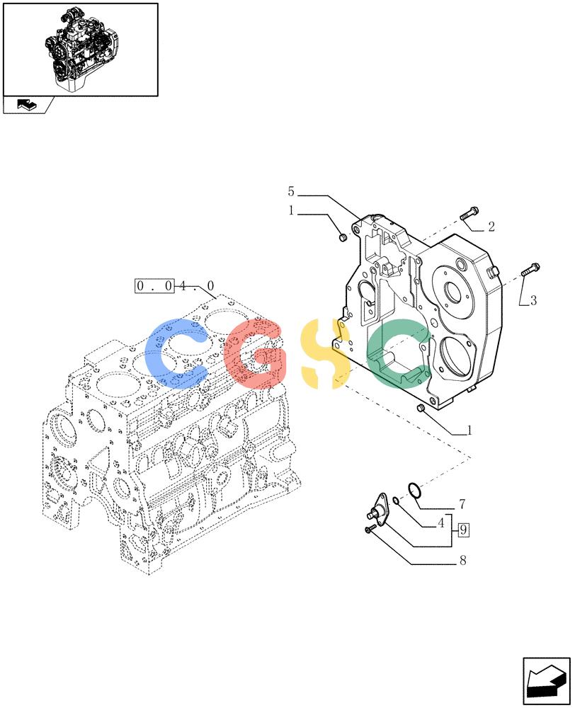 神钢零件查询(F4GE9484A J601) - ENGINE - 504103783 - 920019898 (1/13-) (0.04.3[01]) - CRANKCASE COVERS (504035016) Kobelco