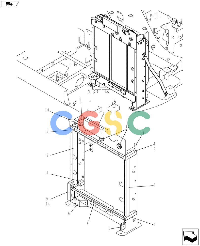 纽荷兰零件查询(E70BSR) - COMPACT CRAWLER EXCAVATOR ASN YT06-18001 (01-007[01]) - RADIATOR INSTALLATION New Holland Constructuion
