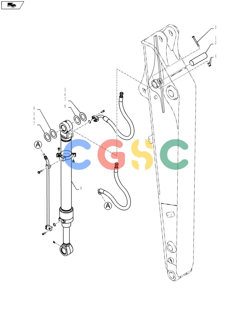 纽荷兰零件查询(E135BSRLC) - CRAWLER EXCAVATOR ASN YH06-08001 (03-031[01]) - CYLINDER INSTALLATION (BUCKET) New Holland Constructuion
