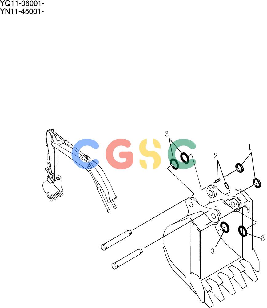 神钢零件查询(200-8) - EXCAVATOR S/N YN11-45001 - (1/06-12/09) (910-01-1) - BUCKET INSTAL (LONG RANGE) Kobelco