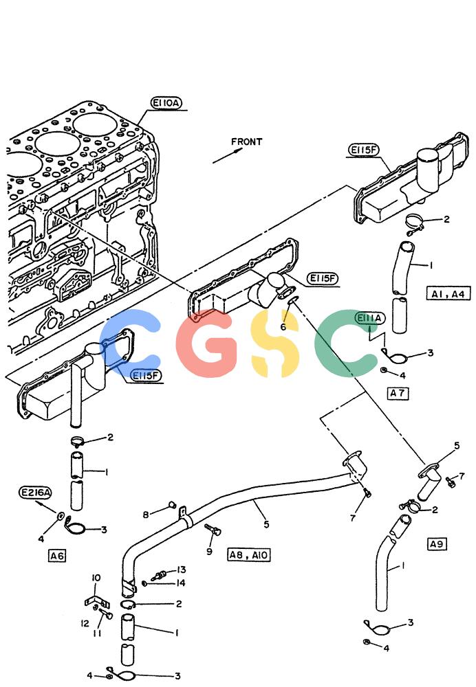 神钢零件查询(PE6T04) - NISSAN DIESEL ENGINE - LK900 & LK700A W/TURBO (1/03-12/06) (04-007) - HOSE-BREATHER Kobelco