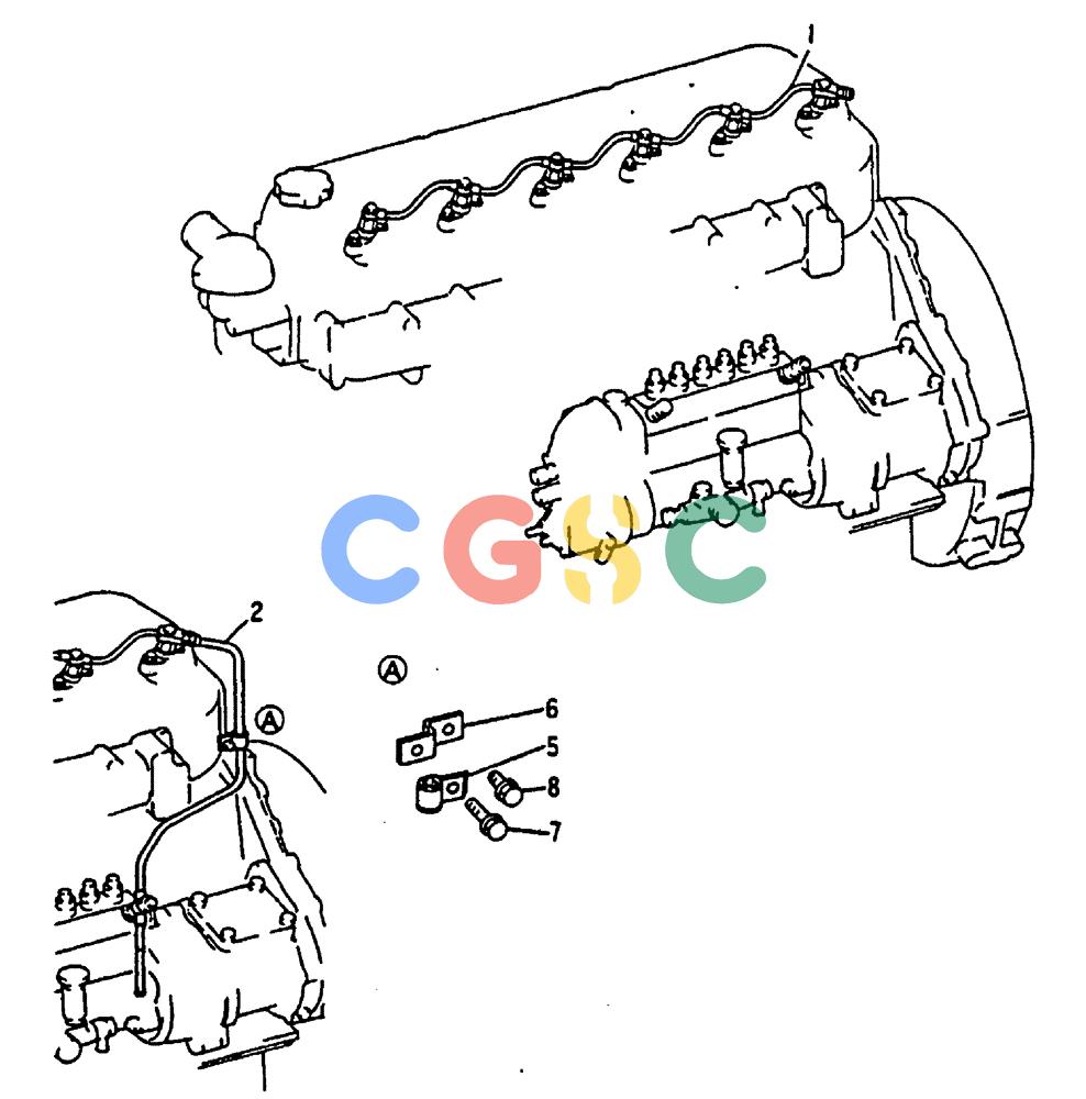 神钢零件查询(MD240C) - EXCAVATOR BTW LLU0301 - LLU0600 (1/80-12/06) (17-042) - FUEL RETURN SYSTEM - 040-800D Kobelco