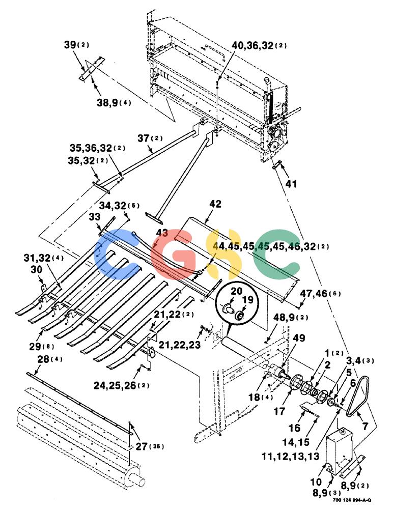 凯斯零件查询(8465) - CASE IH AUTO ROUND BALER (1/91-12/97) (7-18) - MESH WRAP, SHIELDS AND SLIDE ASSEMBLIES, SERIAL NUMBER CFH0073272 AND LATER Case Agriculture