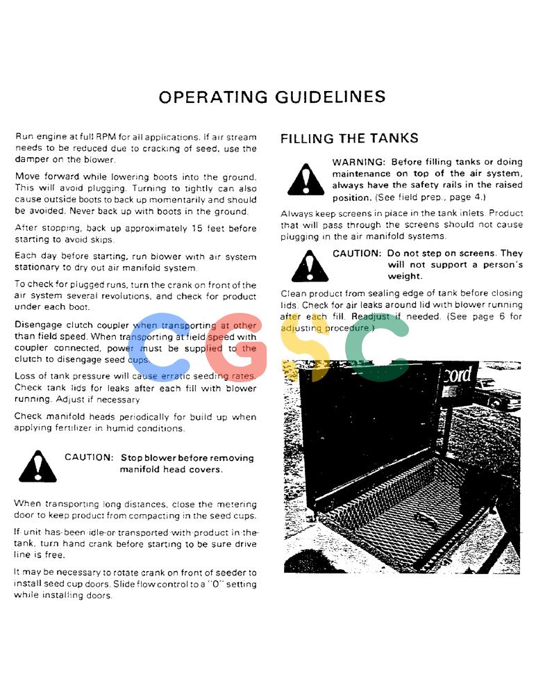 凯斯零件查询(1802) - CONCORD AIR SYSTEM (1/90-11/01) (09) - OPERATING GUIDELINES Case Agriculture