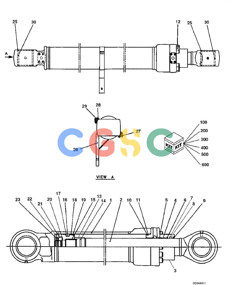 纽荷兰零件查询(E160) - CRAWLER EXCAVATOR (N.A.) (1/06-) (08 -80[00]) - CYLINDER ASSY, BOOM, RIGHT HAND New Holland Constructuion