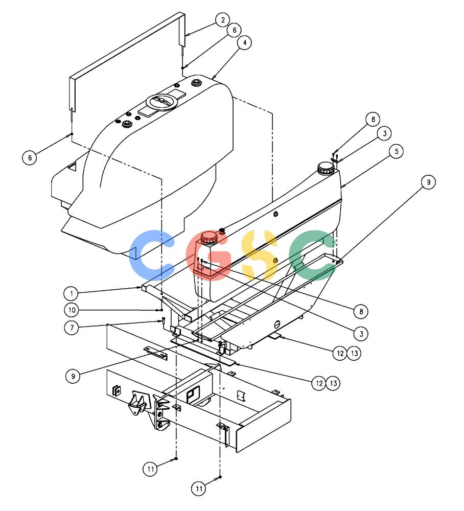 凯斯零件查询(FLX810) - FLEX-AIR APPLICATOR (10/03-8/09) (10-020) - TANKS AND CRADLES GROUP, 60’ & 70’ Case Agriculture