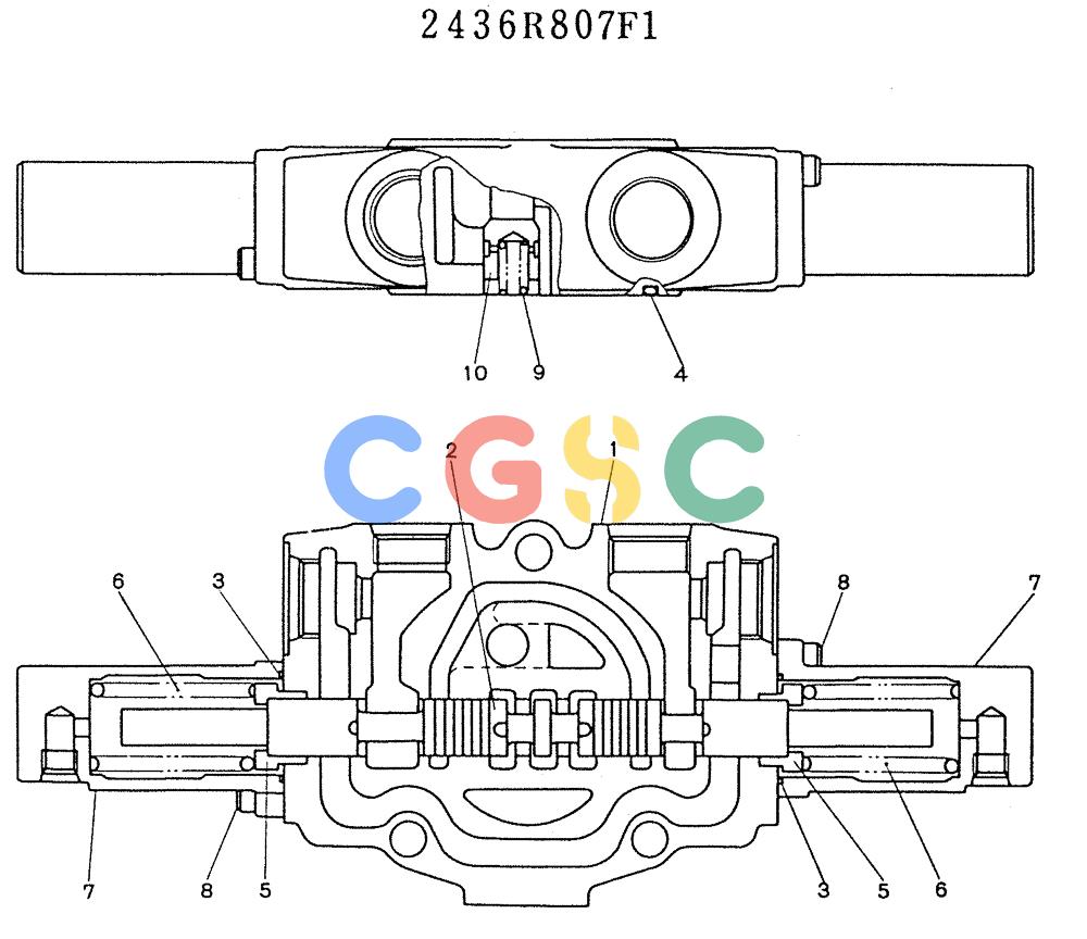 神钢零件查询(K905LC) - MARK II EXCAVATOR BTW YP1001 - YP1281 (1/87-12/03) (11-014) - SPOOL ASSY (P/N 2436R807F1) Kobelco