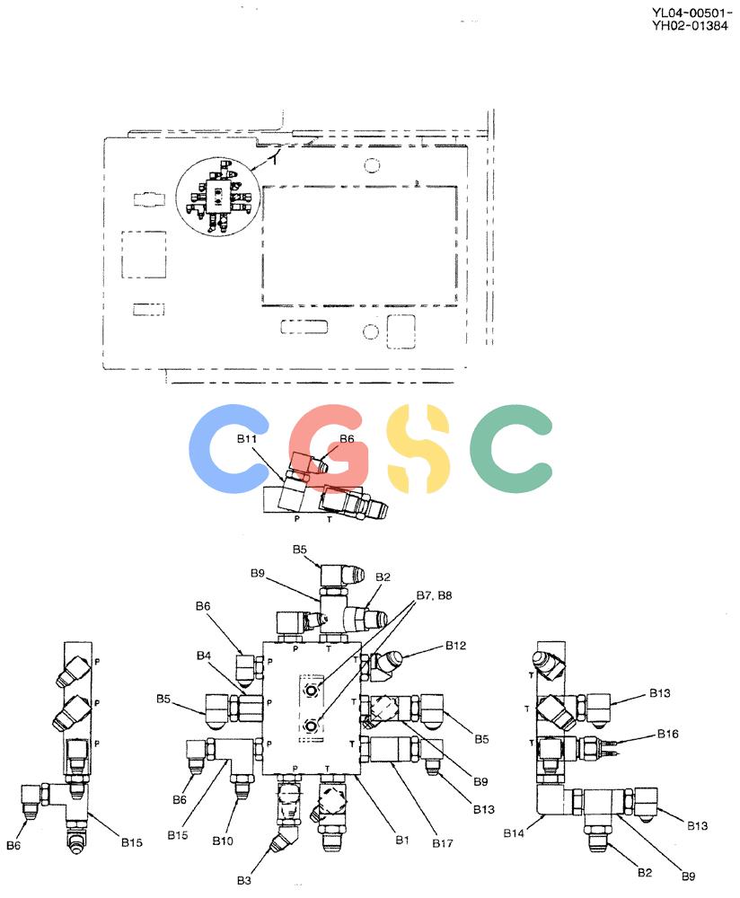 神钢零件查询(ED150-1E) - BLADE RUNNER EXCAVATOR/DOZER ASN YL05-00555 (11/03-12/04) (01-014[02]) - CONTROL LINES, REMOTE Kobelco