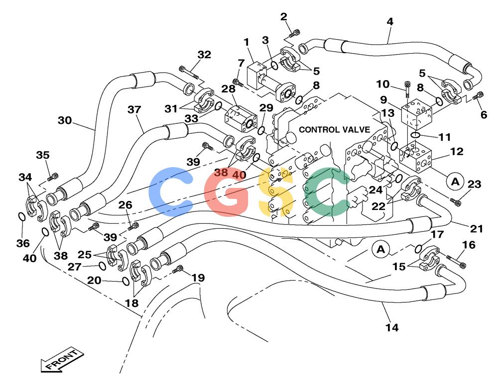 纽荷兰零件查询(E805) - CRAWLER EXCAVATOR TIER 3 (7/06-) (08-015-00[01]) - HYDRAULIC CIRCUIT - DIPPER AND BUCKET CYLINDER New Holland Constructuion