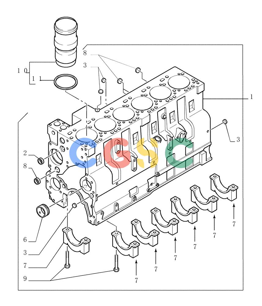 纽荷兰零件查询(DC180.B) - CRAWLER DOZER TIER 2 (3/03-) (0.040[01]) - CRANKCASE New Holland Constructuion