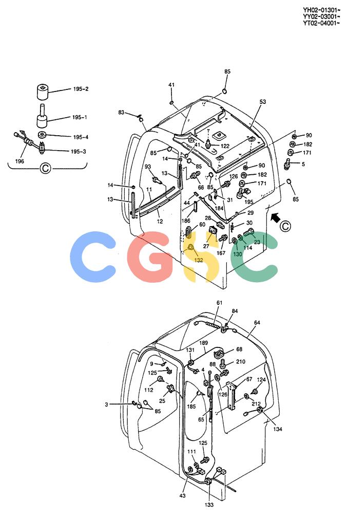 神钢零件查询(ED150) - BLADE RUNNER EXCAVATOR/DOZER BTW YL04-00501 - YL04-00554 (4/03-10/03) (01-034[02]) - CAB ASSEMBLY Kobelco