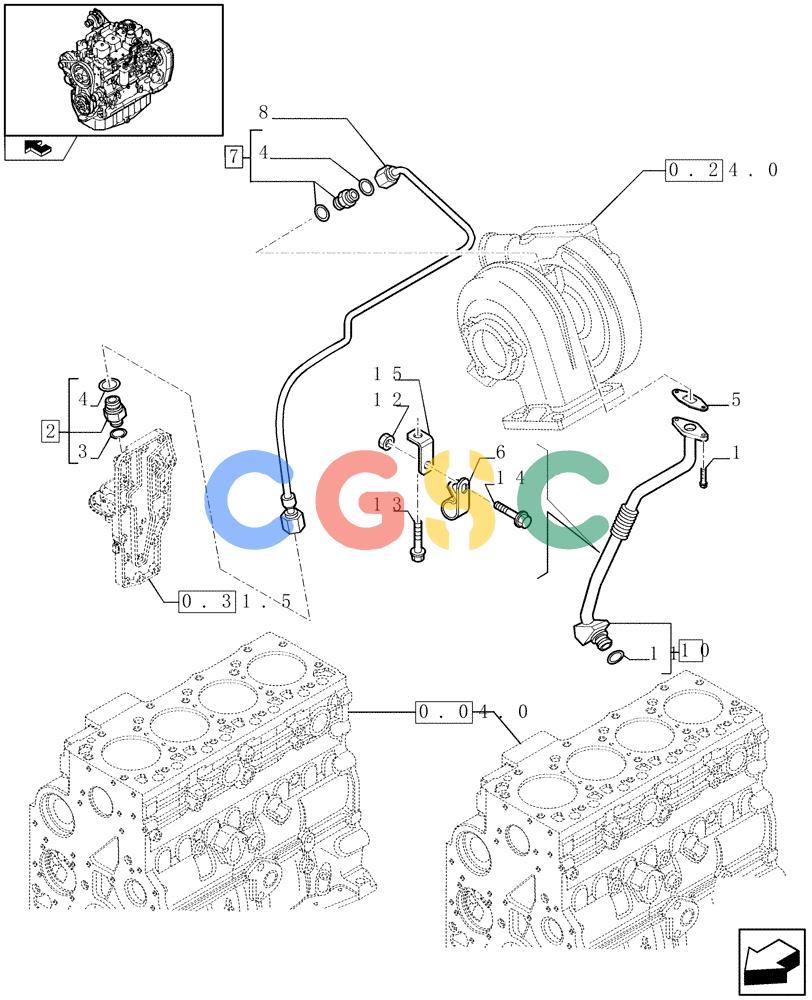 神钢零件查询(F4GE9484A J600) - ENGINE 504120790 - 87052264 (1/07-12/10) (0.30.5) - PIPING - ENGINE OIL (2853119) Kobelco