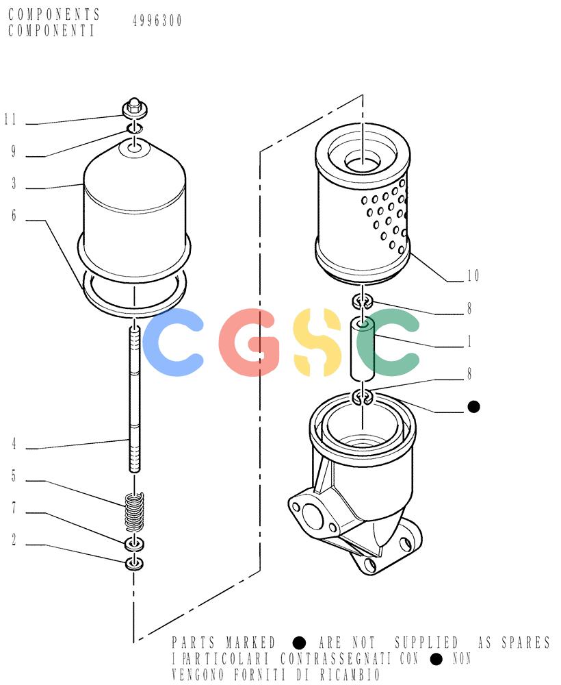 纽荷兰零件查询(DC150LT) - CRAWLER DOZER (6/00-) (1.211[13]) - TRANSMISSION - OIL FILTER New Holland Constructuion