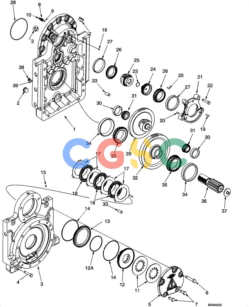纽荷兰零件查询(D85B) - CRAWLER DOZER TIER 3 (3/08-) (06-07) - FINAL DRIVE ASSY, DROP HOUSING New Holland Constructuion