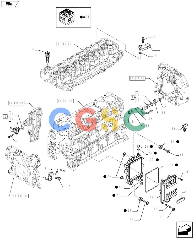 神钢零件查询(F4HFE6131 A005) - ENGINE 5801425077 - 84387924 (1/11-) (55.640.01) - SENSOR, ELECTRONIC CONTROL UNIT Kobelco