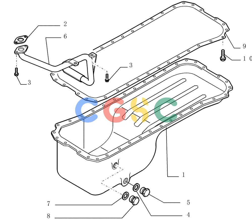 纽荷兰零件查询(DC150.B) - CRAWLER DOZER TIER 2 (3/03-) (0.042[01]) - ENGINE OIL SUMP New Holland Constructuion