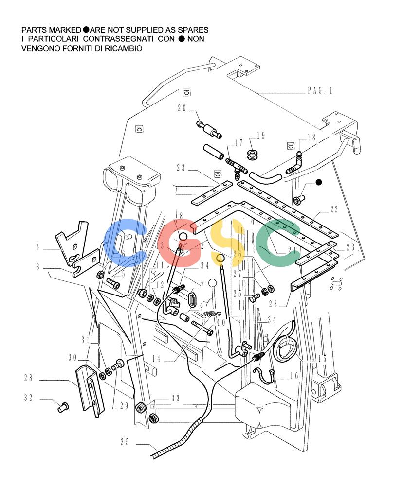 纽荷兰零件查询(DC150.B) - CRAWLER DOZER TIER 2 (3/03-) (9.653[27]) - ROPS CAB - COMPONENTS - OPTIONAL CODE 784110171 New Holland Constructuion